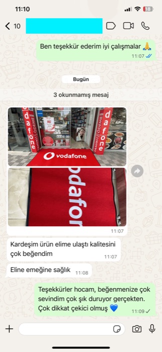 Vodafone Ceyhan logolu paspas müşteri geri bildirimi