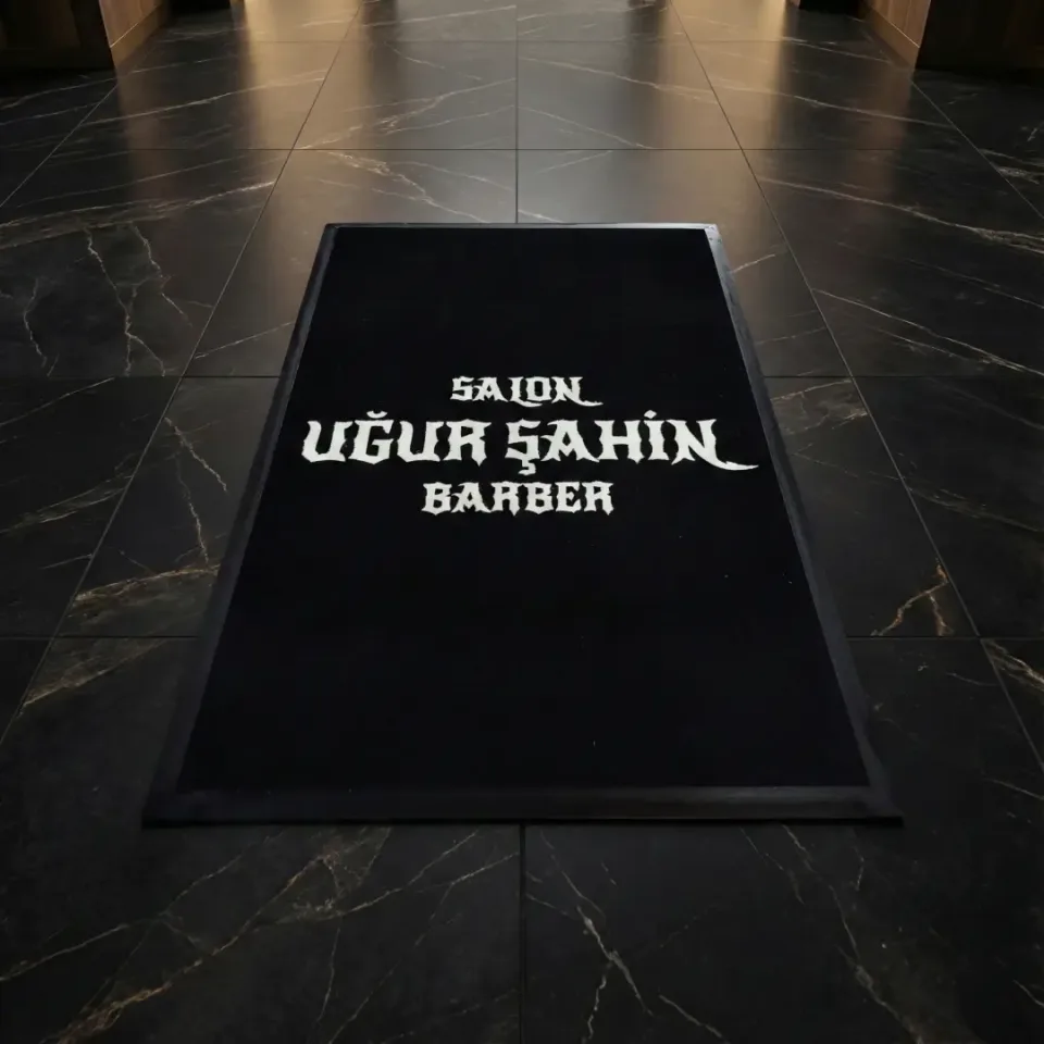 Salon Uğur Şahin kuaför | güzellik salonu logolu paspas örneği 65 x 100 cm