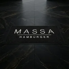 Massa Hamburger restoran logolu paspas örneği 70 x 140 cm