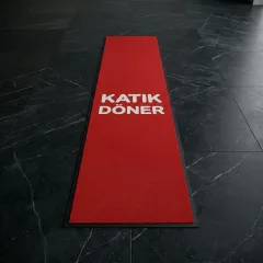 Katık Döner restoran logolu paspas örneği 100 x 400 cm