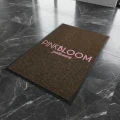 Pink Bloom Patisserie fırın ve pastane logolu paspas örneği 120 x 180 cm