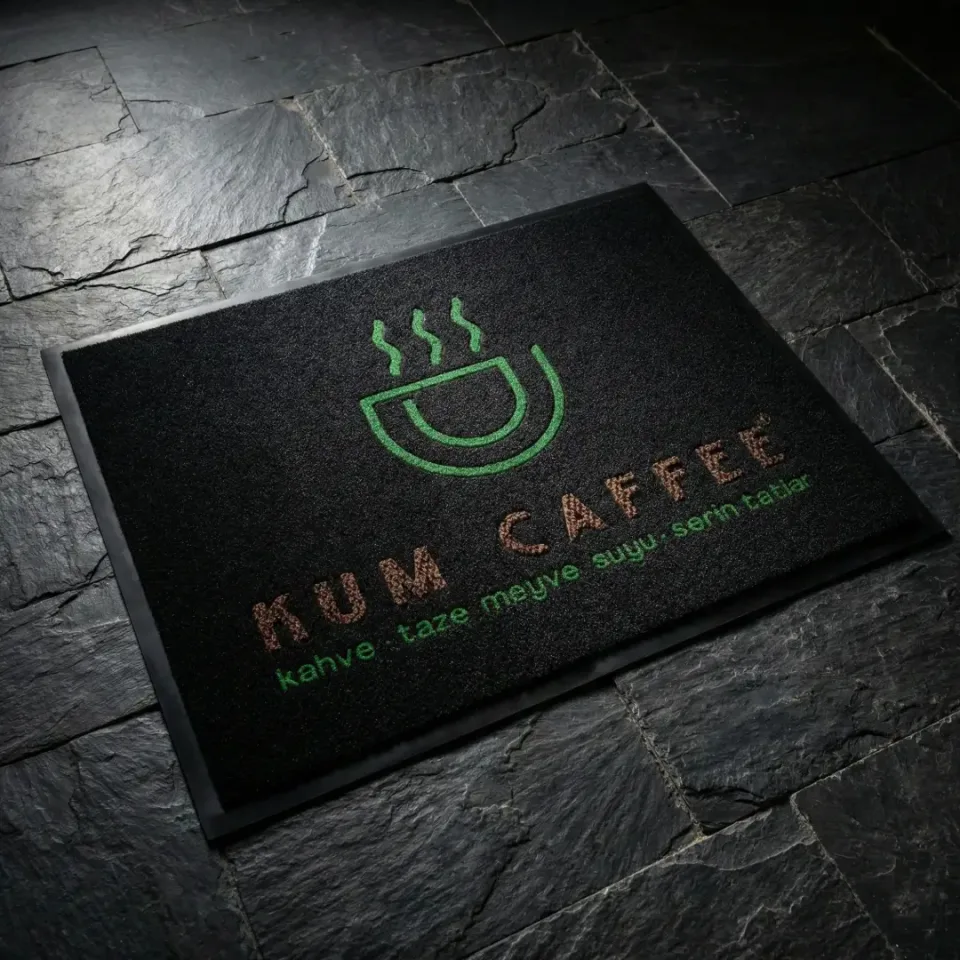 Kum Coffee cafe logolu paspas örneği 80 x 100 cm