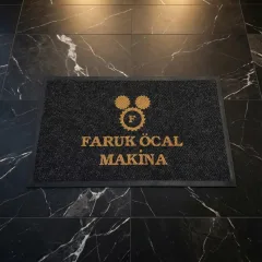 Faruk Öcal Makina ofis logolu paspas örneği 60 x 100 cm