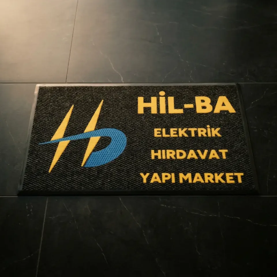 Hilba Elektrik ofis logolu paspas örneği 60 x 100 cm
