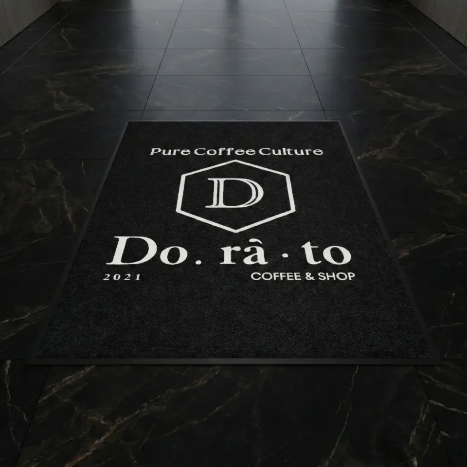 Dorato Coffee cafe logolu paspas örneği 150 x 200 cm