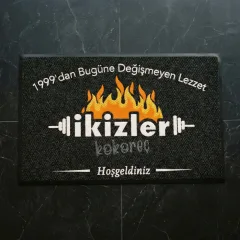 İkizler Kokoreç restoran logolu paspas örneği 70 x 110 cm
