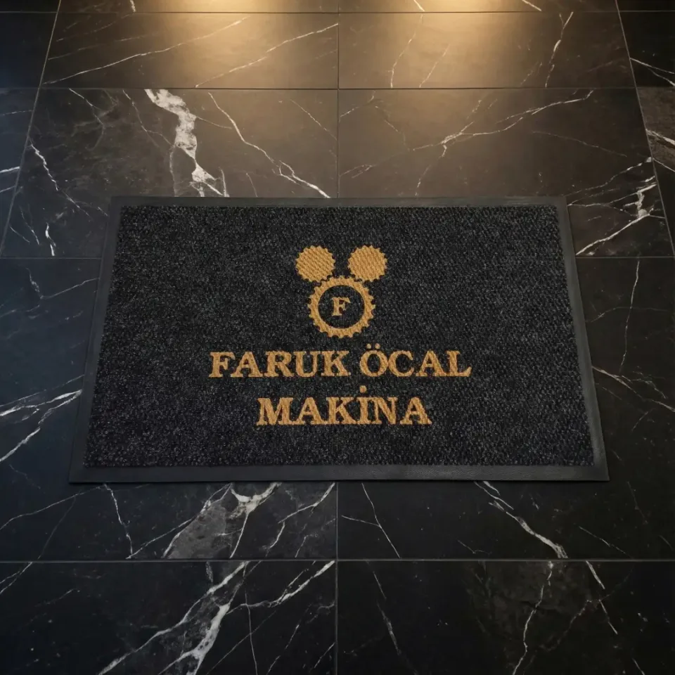 Faruk Öcal Makina ofis logolu paspas örneği 60 x 100 cm