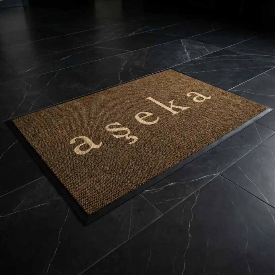 Aşeka restoran logolu paspas örneği 100 x 170 cm