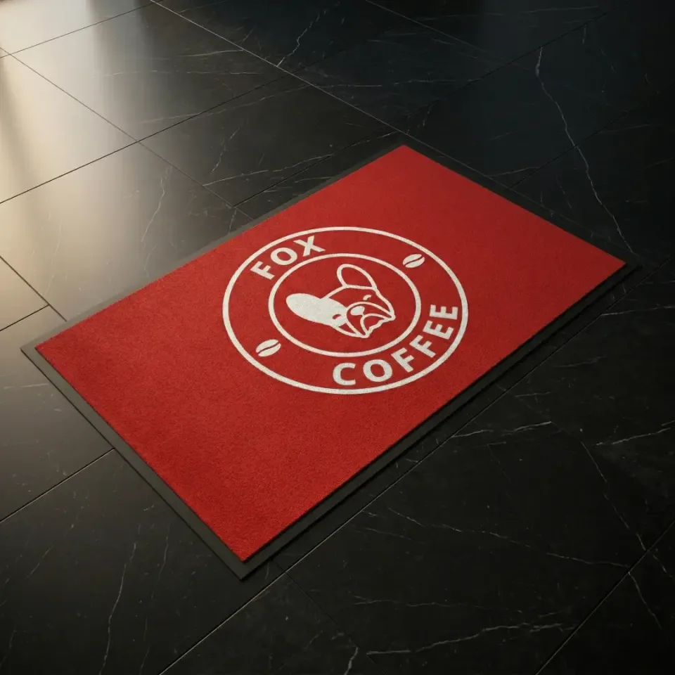 Fox Coffee cafe logolu paspas örneği 120 x 190 cm
