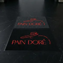 Pain Dore Bakery fırın ve pastane logolu paspas örneği 80 x 120 cm + 80 x 120 cm