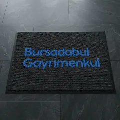 Bursadabul Gayrimenkul emlak ve inşaat ofisi logolu paspas örneği 70 x 100 cm