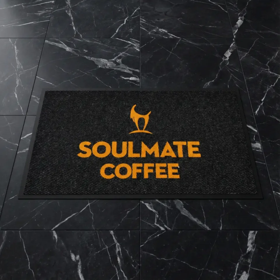 Soulmate cafe logolu paspas örneği 70 x 128 cm