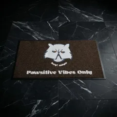 Pvc logolu paspas - Hey Miyu Istanbul için üretilen 60x110 siyah paspas.