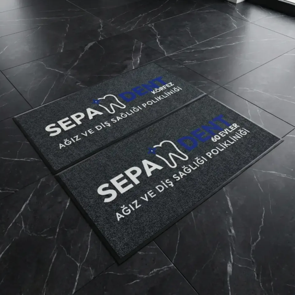 Sepa Dent klinik logolu paspas örneği 100 x 200 cm (2 adet)