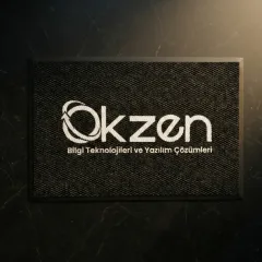 Okzen Bilgi Teknolojileri ofis logolu paspas örneği 60 x 90 cm