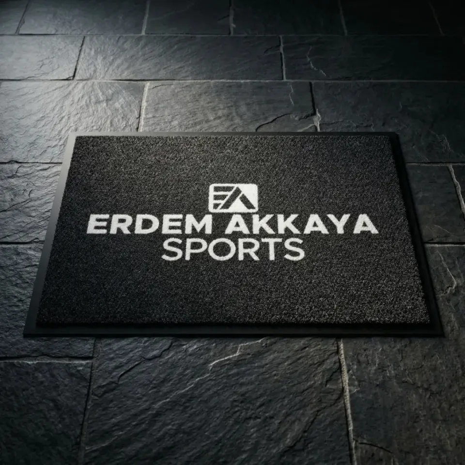 Erdem Akkaya Sports spor salonu logolu paspas örneği 60 x 100 cm