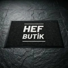 Hef Butik butik logolu paspas örneği 60 x 90 cm