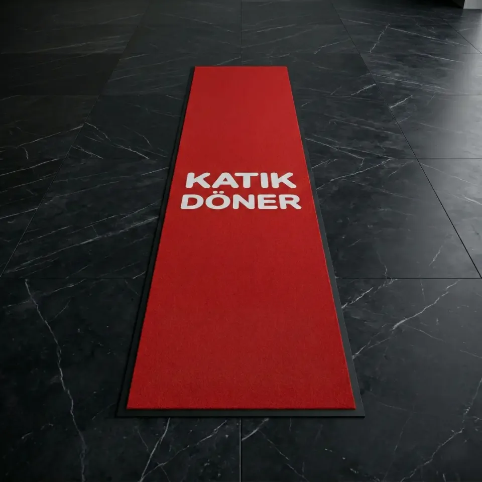 Katık Döner restoran logolu paspas örneği 100 x 400 cm
