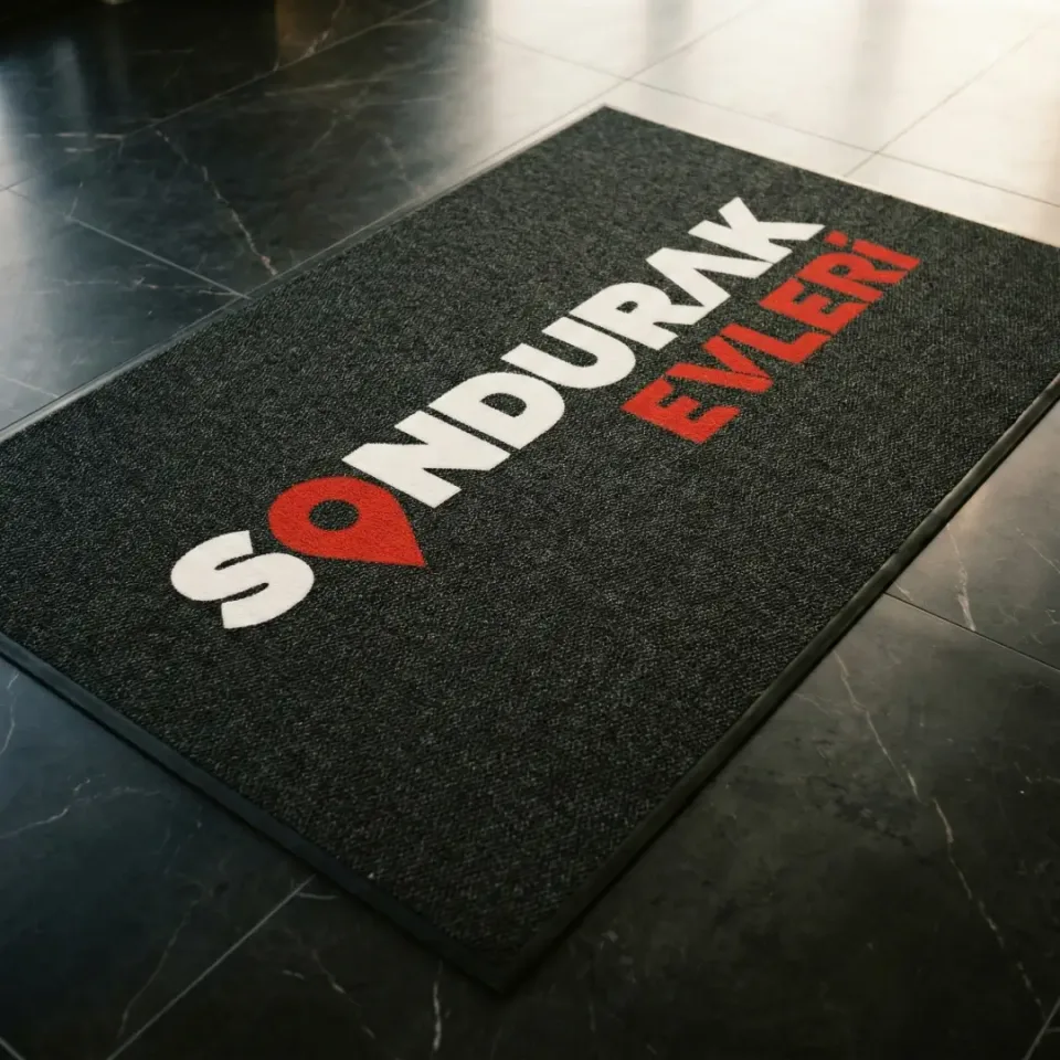 Sondurak Evleri site ve apartman logolu paspas örneği 150 x 250 cm