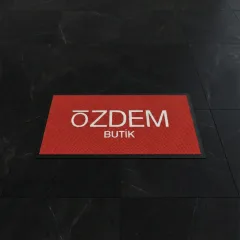 Özdem butik logolu paspas örneği 40 x 85 cm