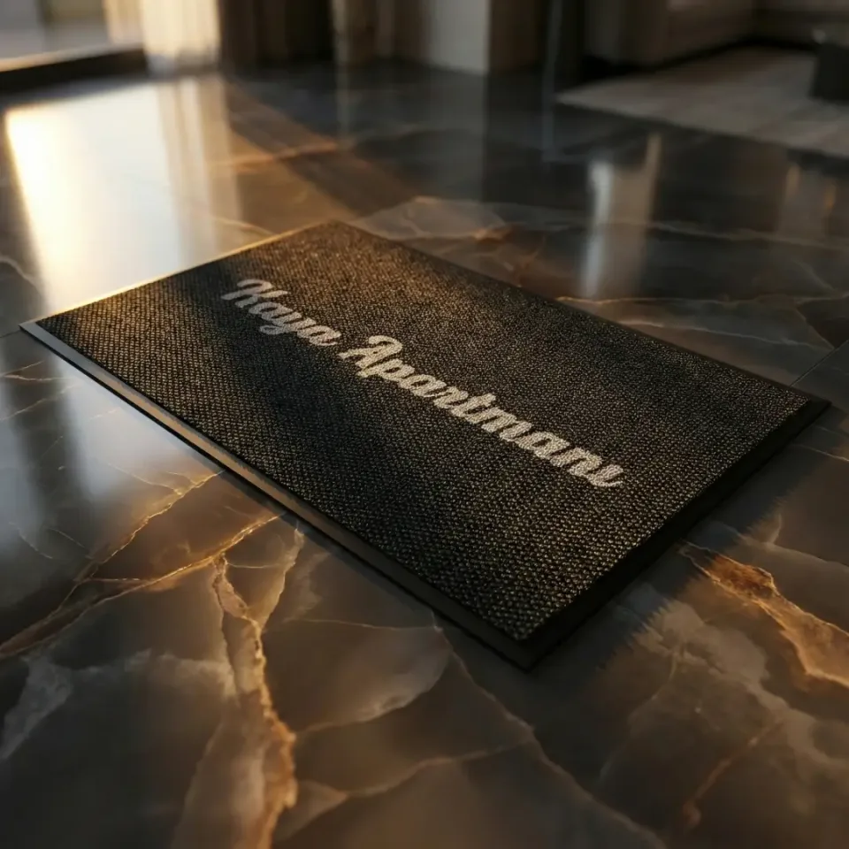 Kaya Apartmanı site ve apartman logolu paspas örneği 80 x 130 cm