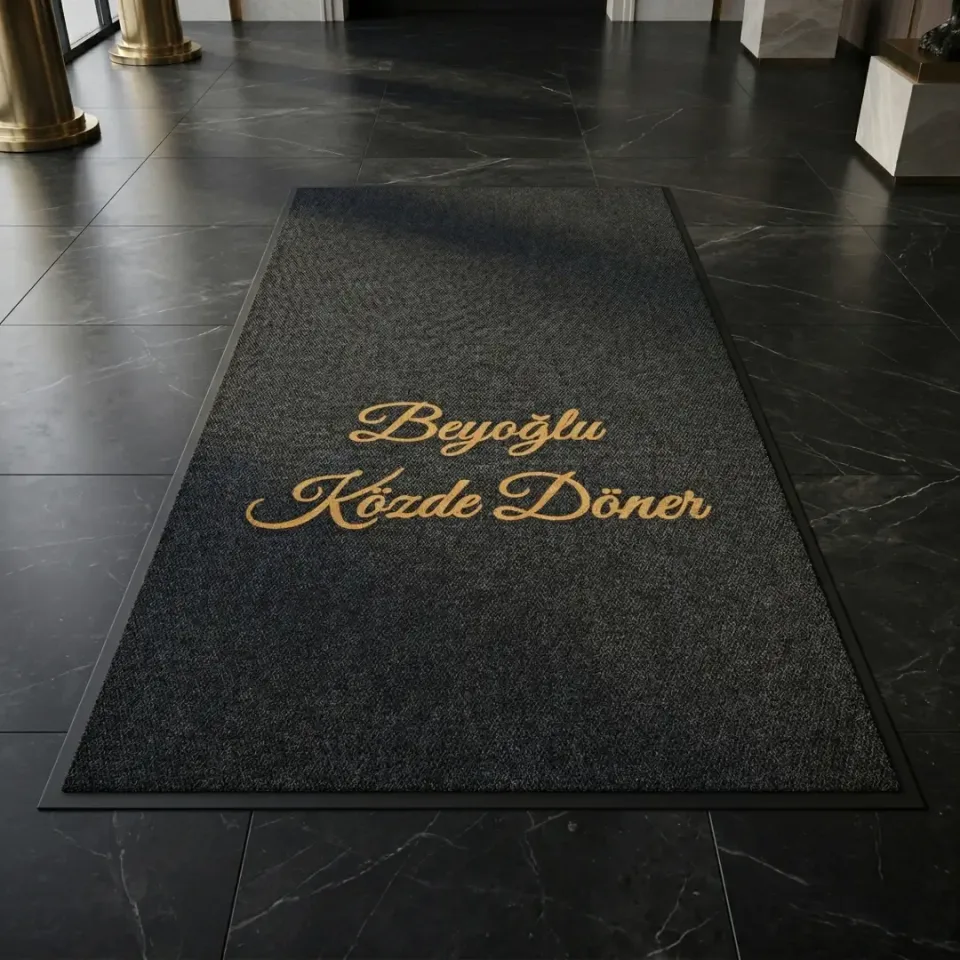 Beyoğlu Közde Döner restoran logolu paspas örneği 150 x 280 cm
