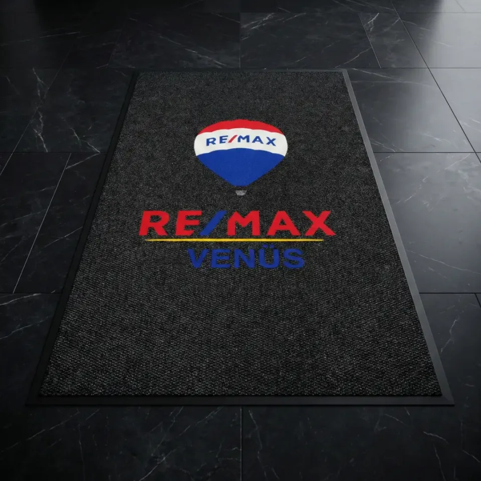 Remax Venüs emlak ve inşaat ofisi logolu paspas örneği 120 x 200 cm