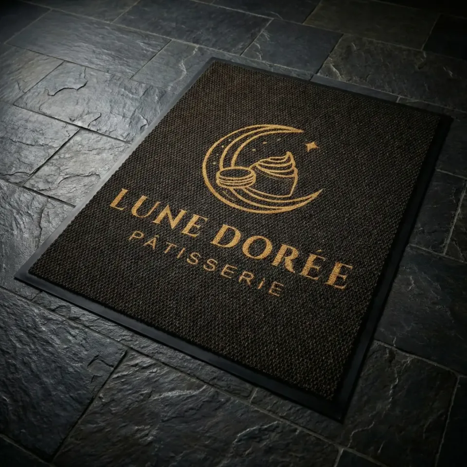 Lune Doree Patisserie fırın ve pastane logolu paspas örneği 84 x 110 cm