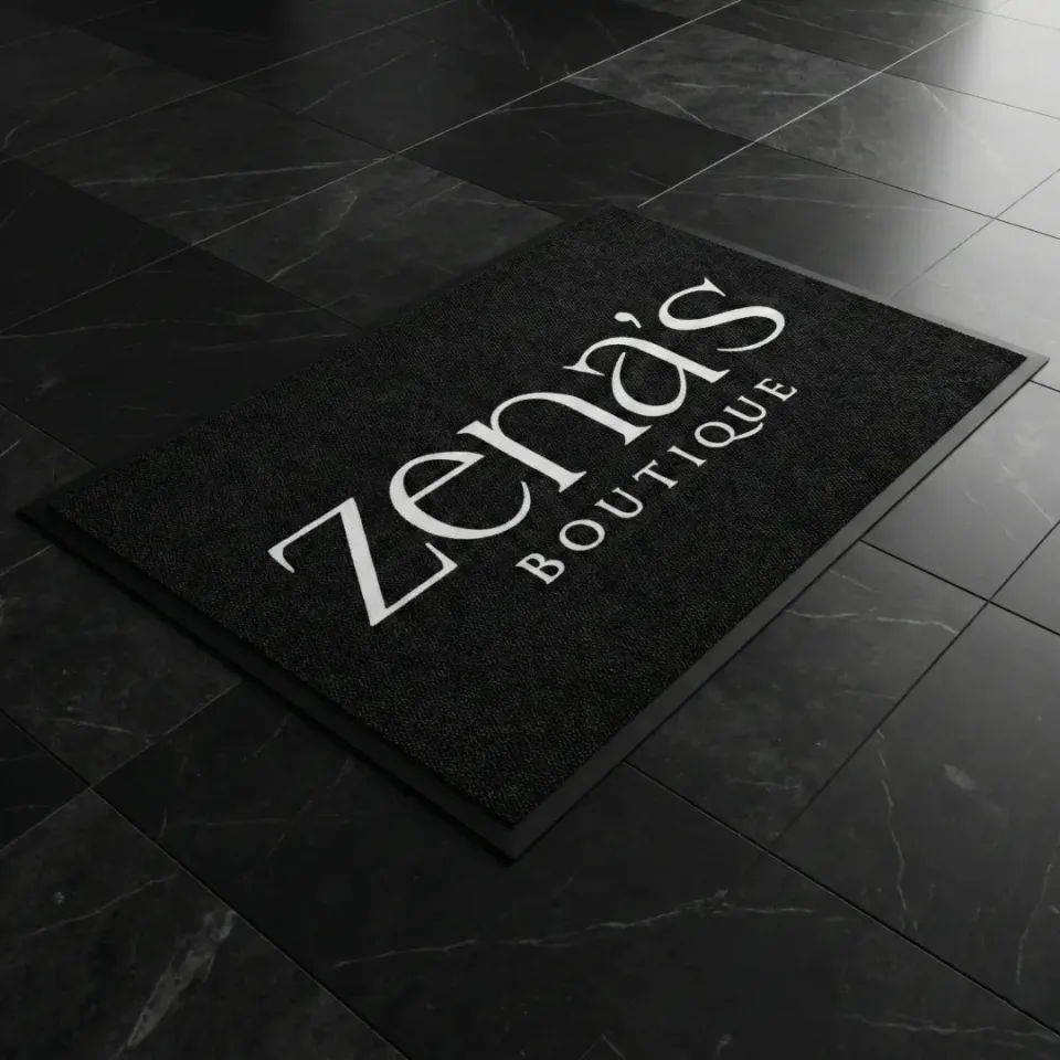 Zenas Boutique butik logolu paspas örneği 120 x 180 cm