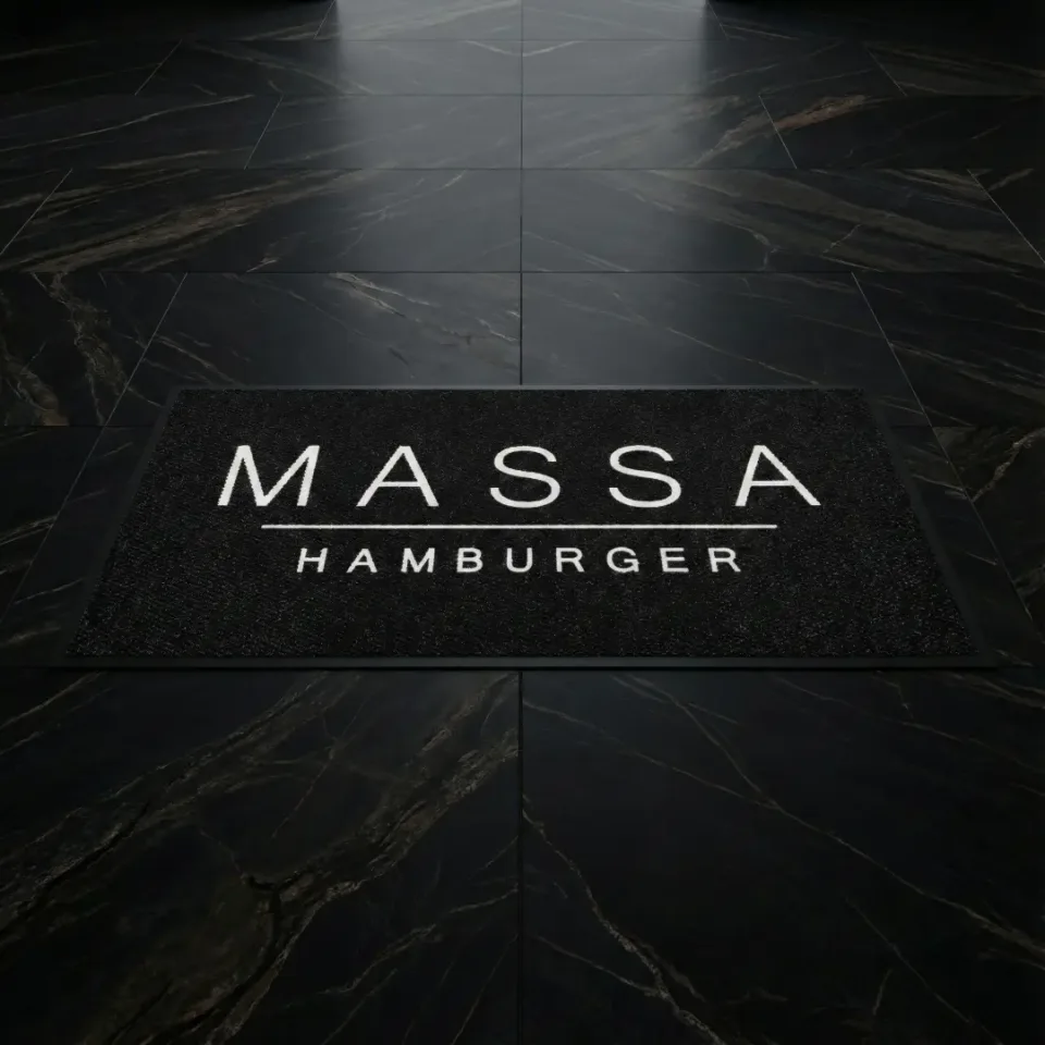Massa Hamburger restoran logolu paspas örneği 70 x 140 cm