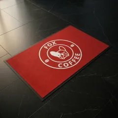 Fox Coffee cafe logolu paspas örneği 120 x 190 cm