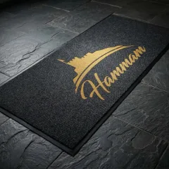 Hammam butik logolu paspas örneği 80 x 200 cm