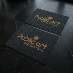 Public Art Coffee & More cafe logolu paspas örneği 100 x 140 cm (2 adet)