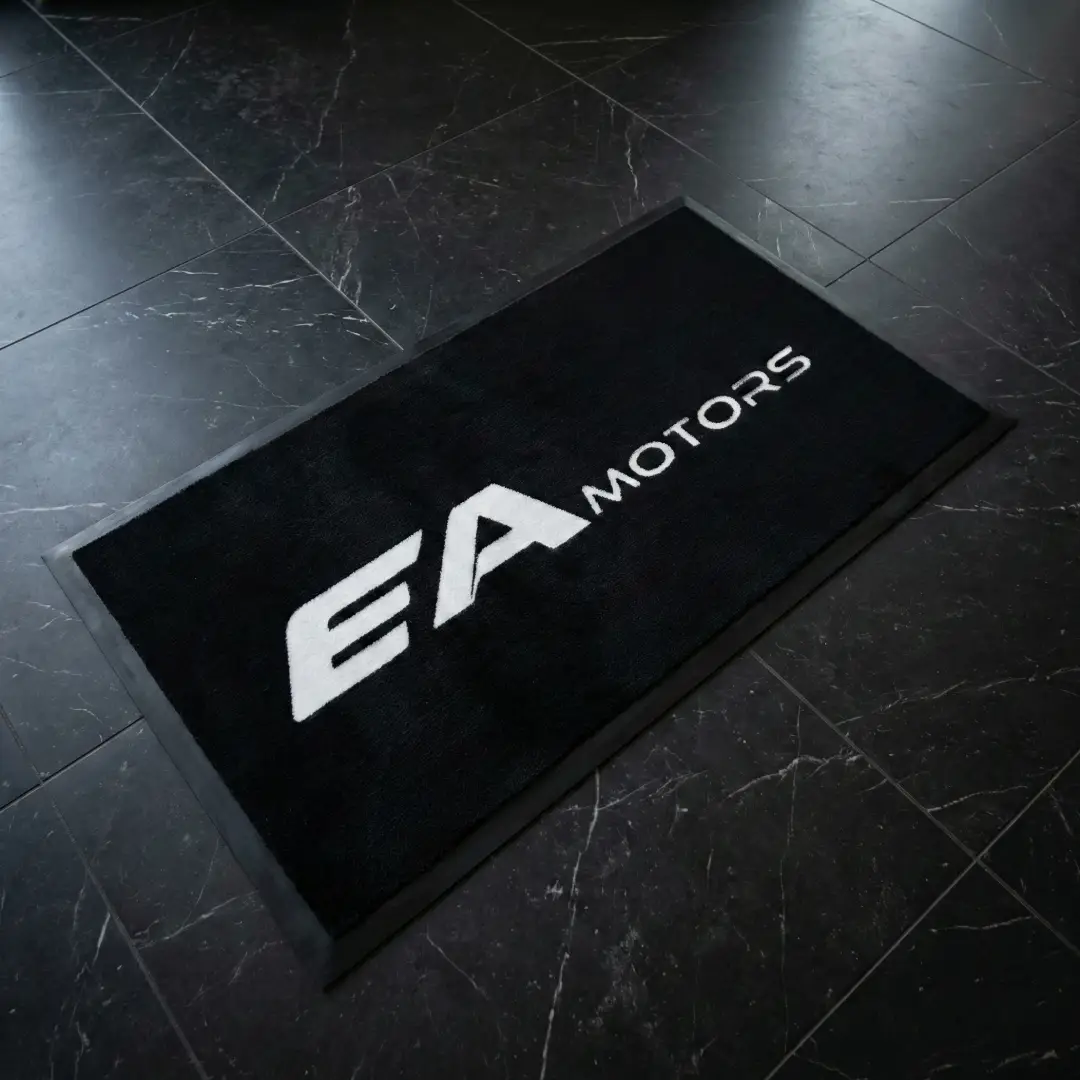 EA Motors otogaleri logolu paspas örneği 50 x 90 cm