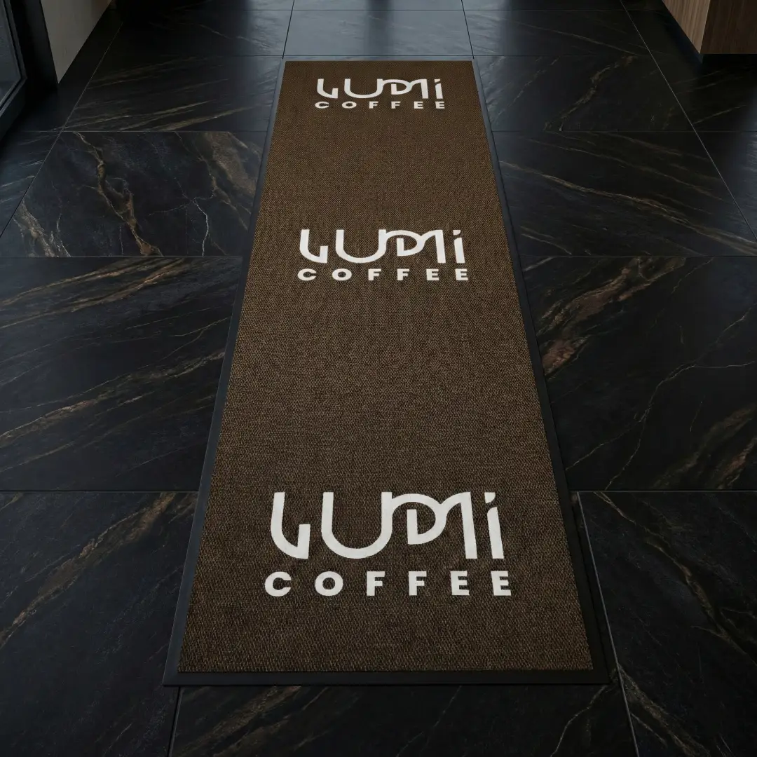 Lumi Coffee cafe logolu paspas örneği 120 x 400 cm