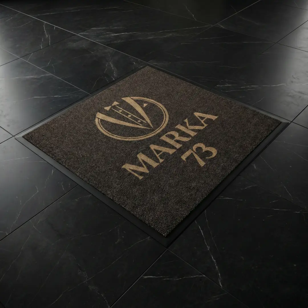 Marka 73 Butik Logolu Paspas Seti 80 x 120 cm + 150 x 150 cm