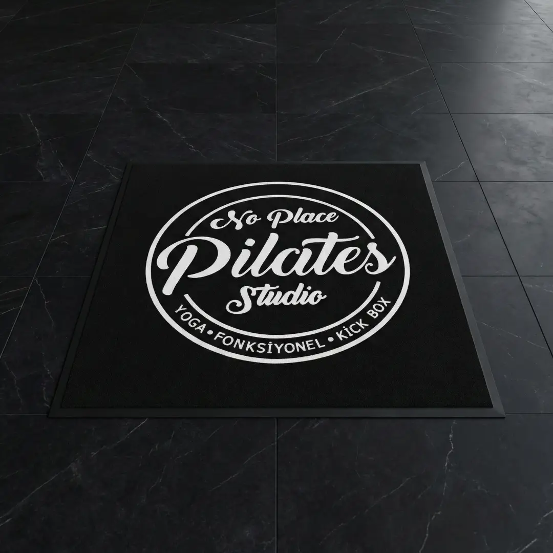 Noplace Pilates Studio Pilates Salonu Logolu Paspas 90 x 90 cm