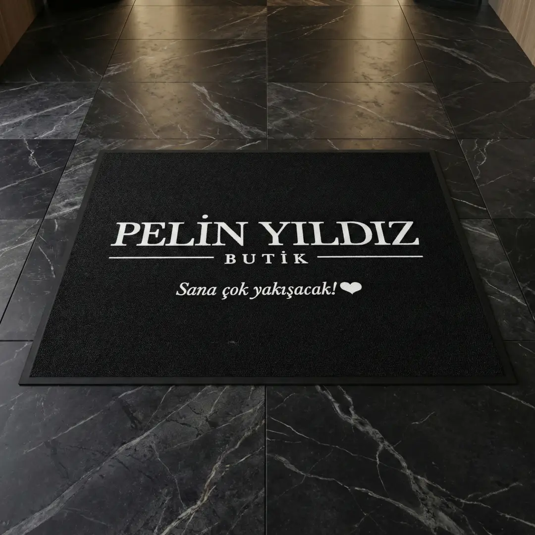 Pelin Yıldız Butik Logolu Paspas 150 x 200 cm