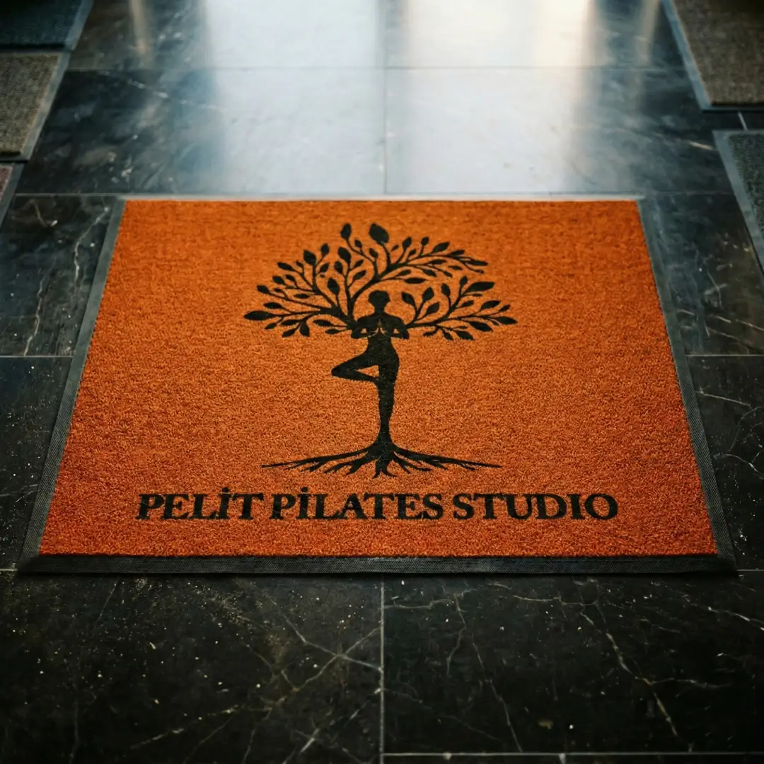 Pelit Pilates Studio Pilates Salonu Logolu Paspas 100 x 120 cm